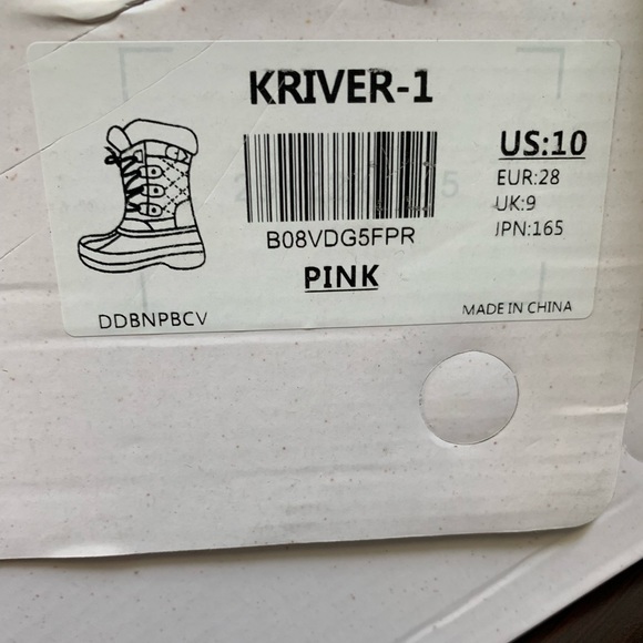 New in box pink snow boots little kids size 10 with faux fur lining - Picture 2 of 16